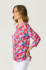 JANELLE CRUSH PRINT 3/4 SL TOP