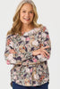 Suebelle Pleat Back Long Sleeve Top