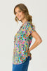 COSMOPOLITAN S/SLV PLEAT BACK TEE