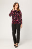 DELUXE L/SLV STRETCH VELVET TOP