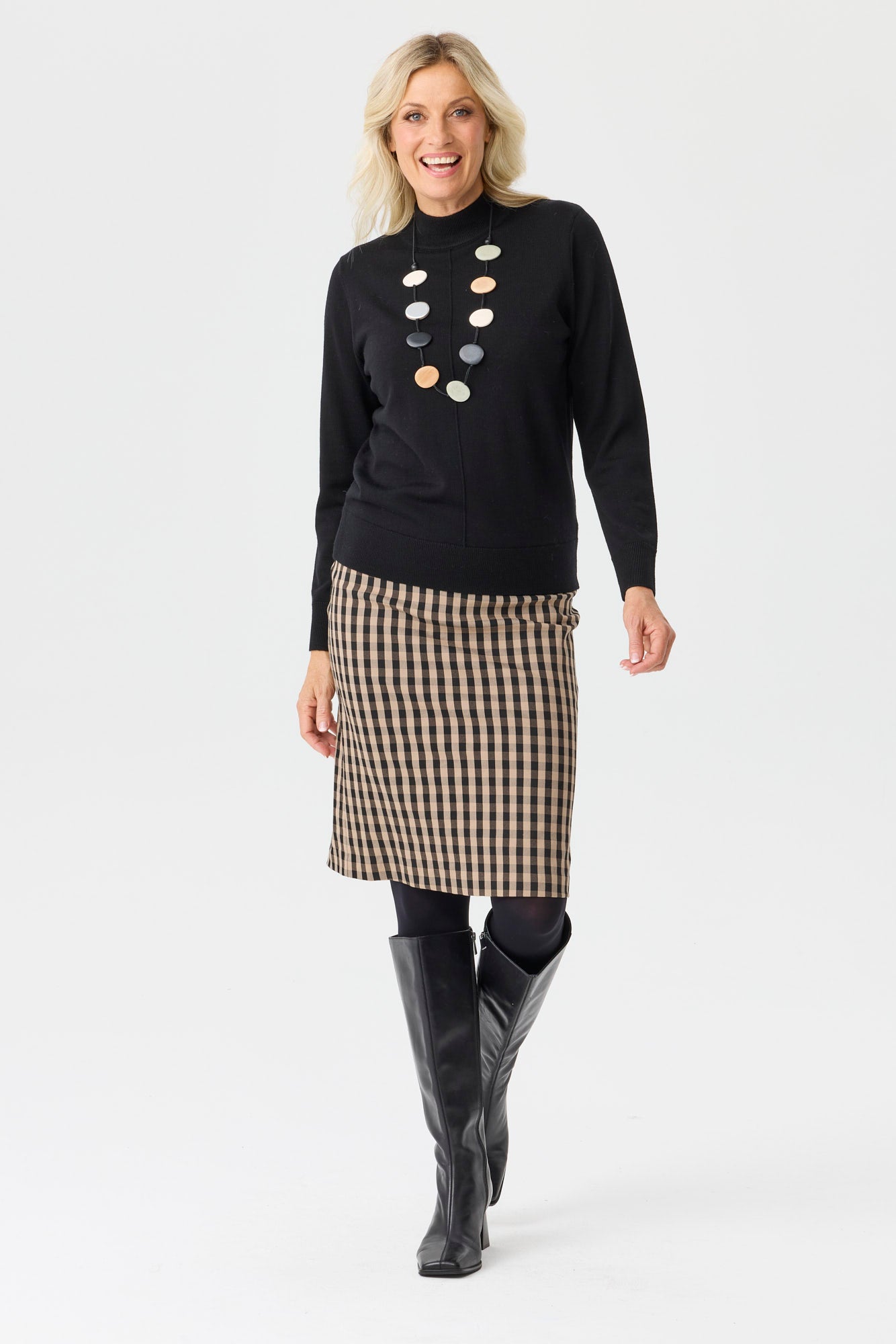 Bayview Check Pull On Skirt