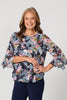 HELENE FLOUNCE LAYERED 3/4 SLV TOP