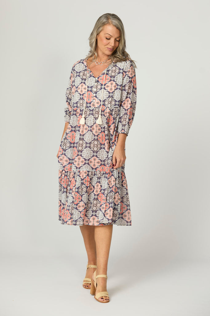 Emily 3/4 Sleeve Midi Dress