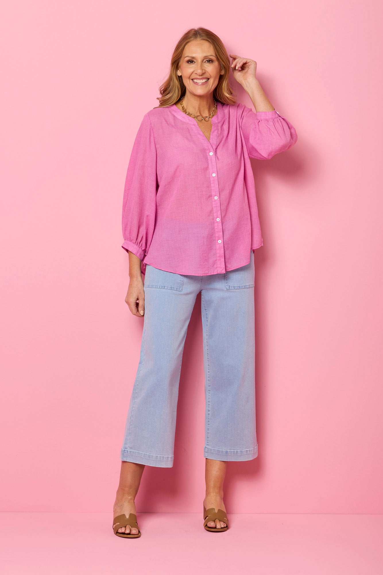 Hi-low Puff Sleeve Shirt