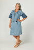 Layla Denim Embroidered Dress