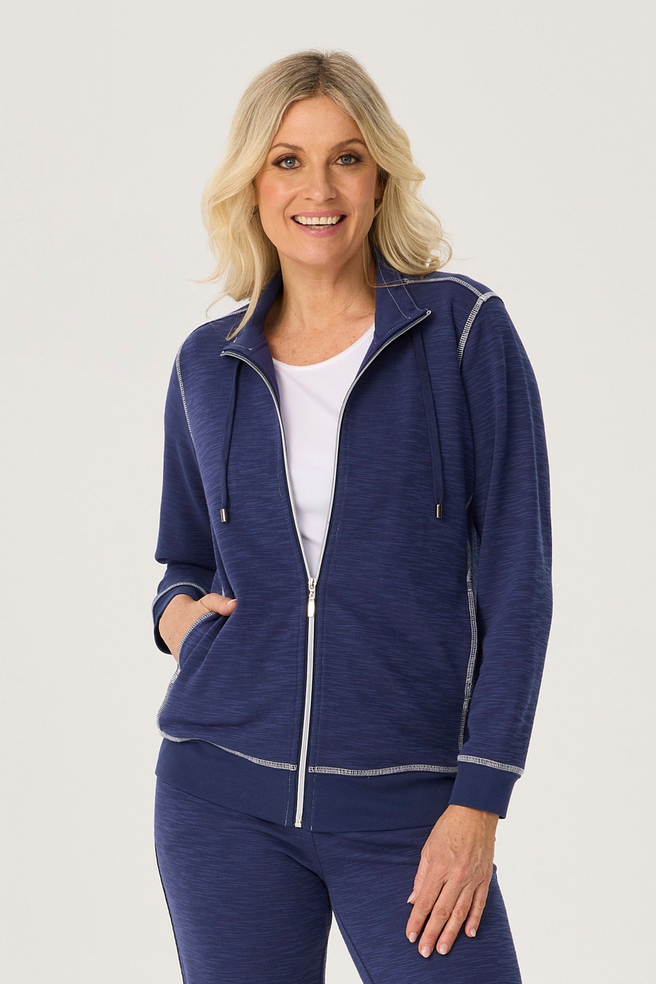 RETREAT TOP STITCH ZIP UP JACKET
