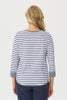 Sprint Stripe 3/4 Sleeve Curve Hem Top