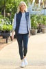 Sprint Stripe 3/4 Sleeve Curve Hem Top