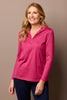 HEDRENA ZIP POLO LONG SLEEVE TOP