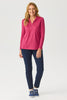 HEDRENA ZIP POLO LONG SLEEVE TOP