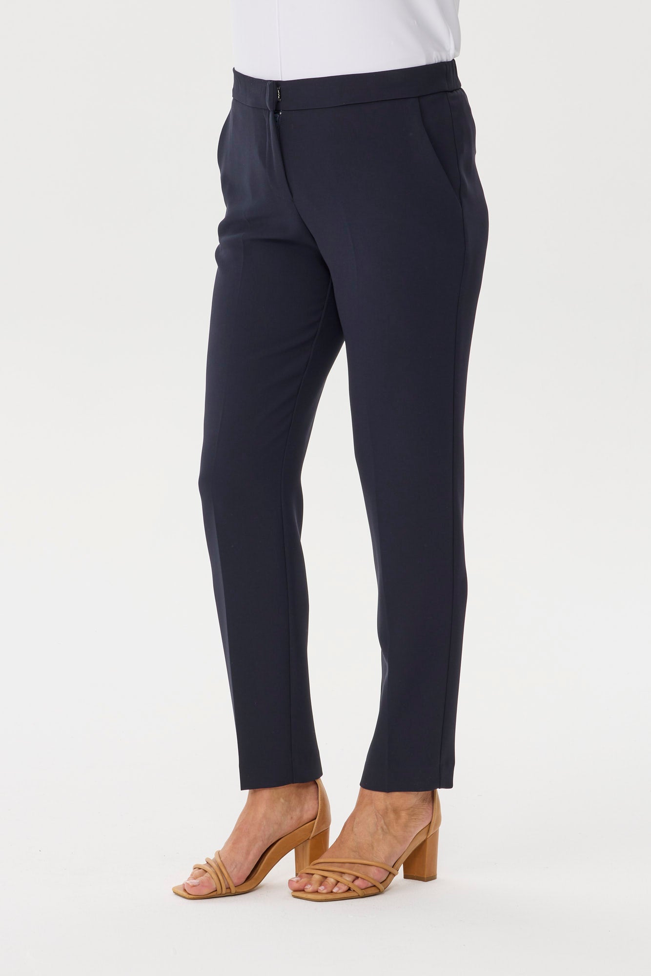 Mara Zip Front Slim Leg Pant