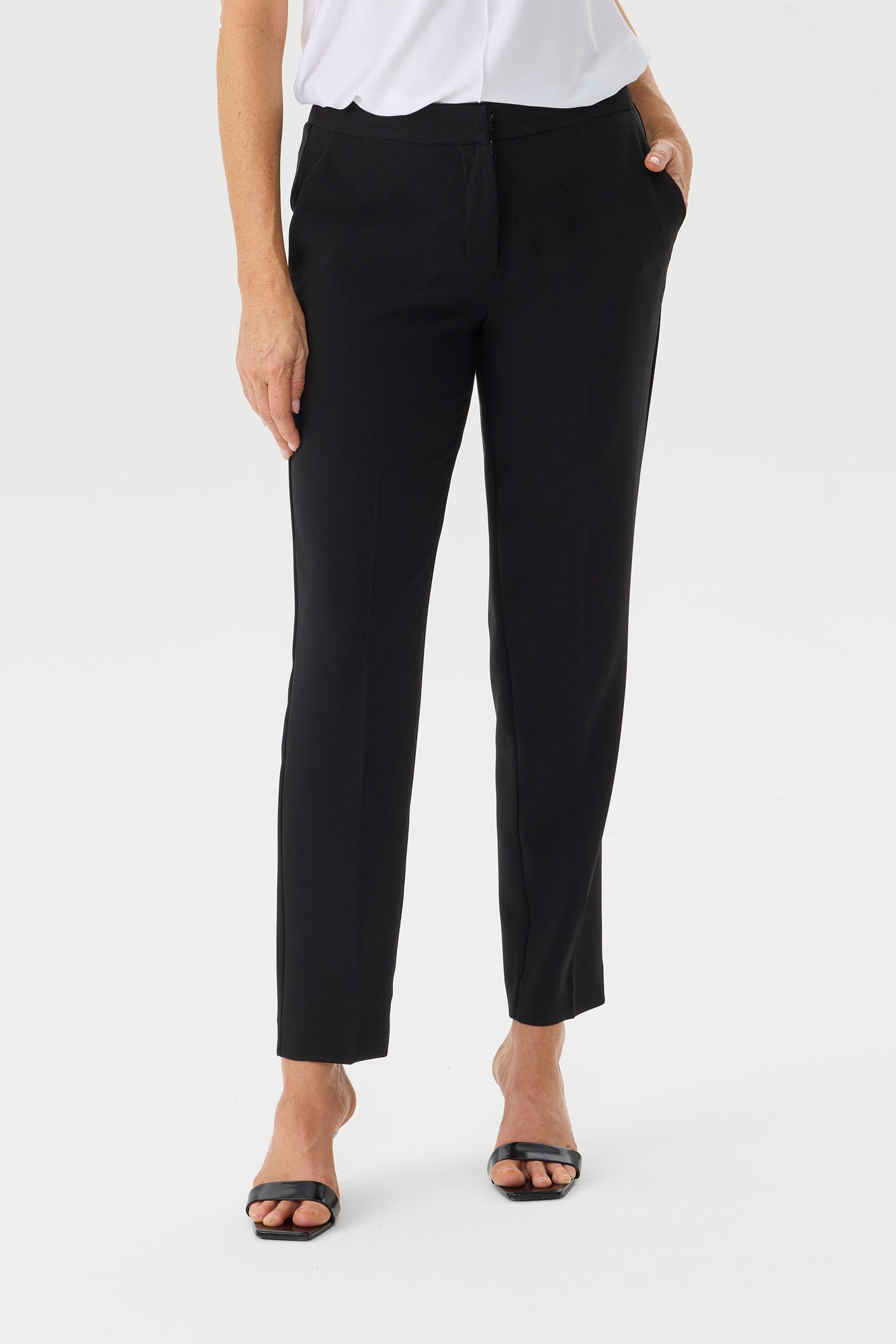 Mara Zip Front Slim Leg Pant