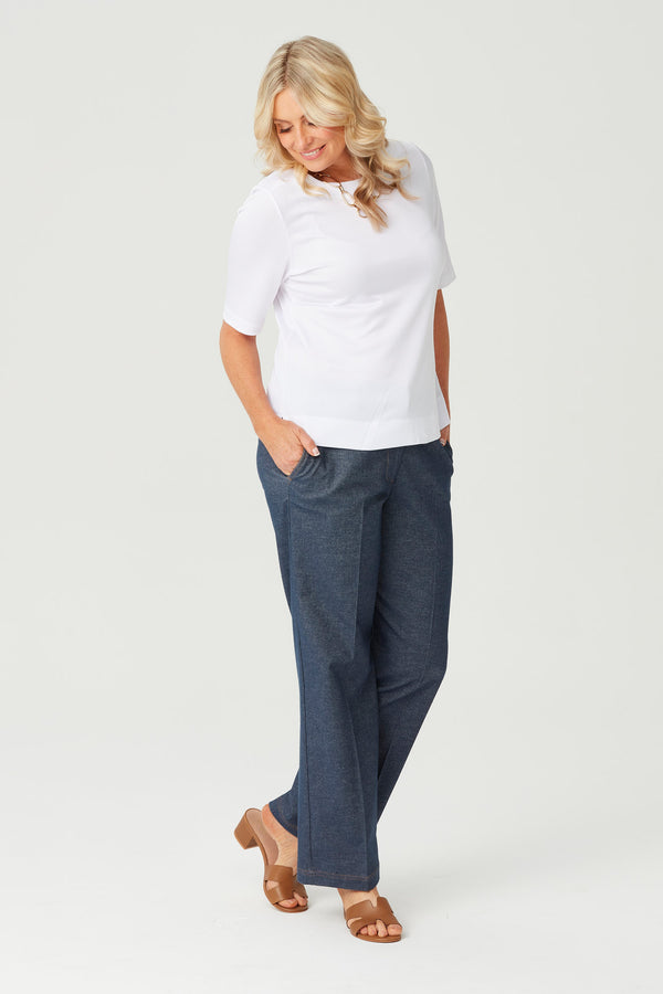 ICON ZIP FRONT WIDE LEG PANT