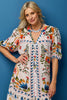 Tuscany Print Frill Hem Dress