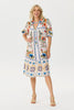 Tuscany Print Frill Hem Dress