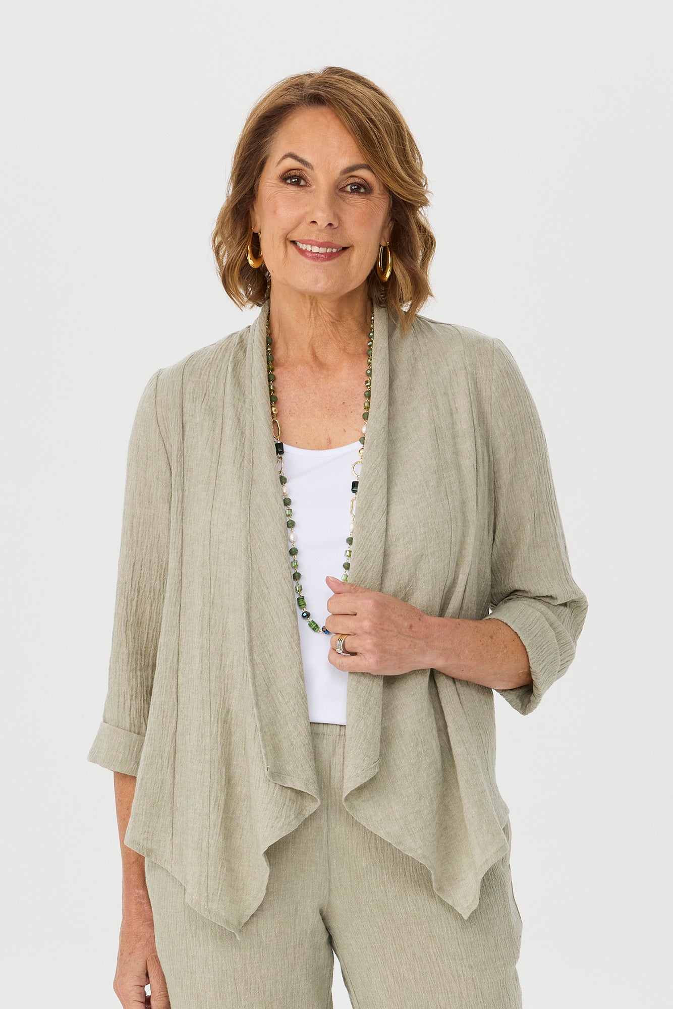 Lumina 3/4 Sleeve Waterfall Cardi