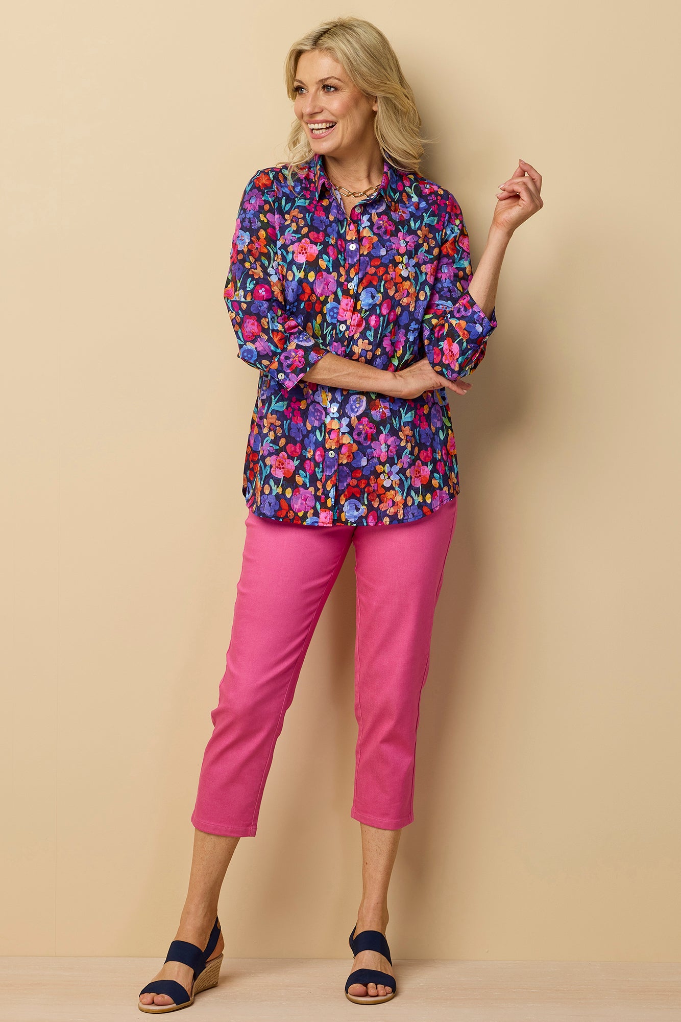Coventry 3/4 Sleeve Print Shirt