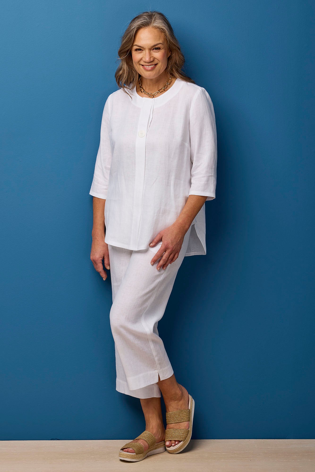 Cologne 1 Button 3/4 Sleeve Tunic