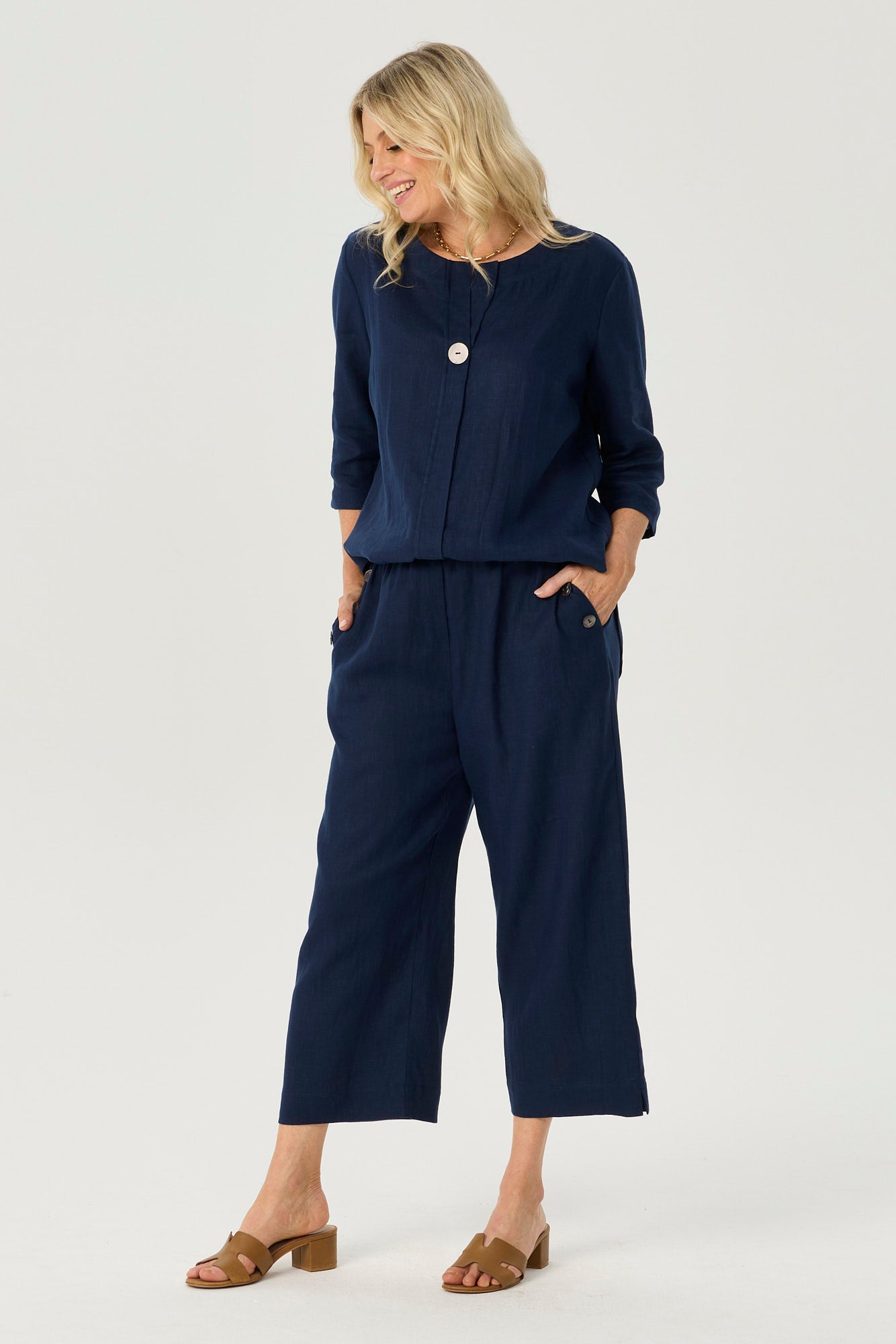 COLOGNE 1 BUTTON 3/4 SLV TUNIC