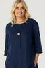 COLOGNE 1 BUTTON 3/4 SLV TUNIC