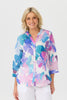 Butterfly Open Neck 3/4 Sleeve Shirt