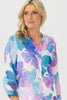 Butterfly Open Neck 3/4 Sleeve Shirt