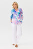Butterfly Open Neck 3/4 Sleeve Shirt