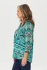 Marlo 3/4 Sleeve Collarless Shirt