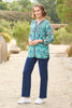 Marlo 3/4 Sleeve Collarless Shirt