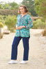 Marlo 3/4 Sleeve Collarless Shirt