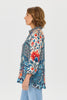 Mosaic 3/4 Sleeve Collared Blouse
