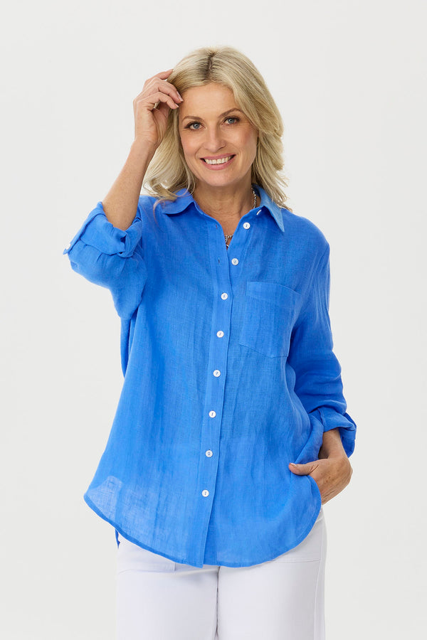 Opal Linen Relaxed Long Sleeve Shirt