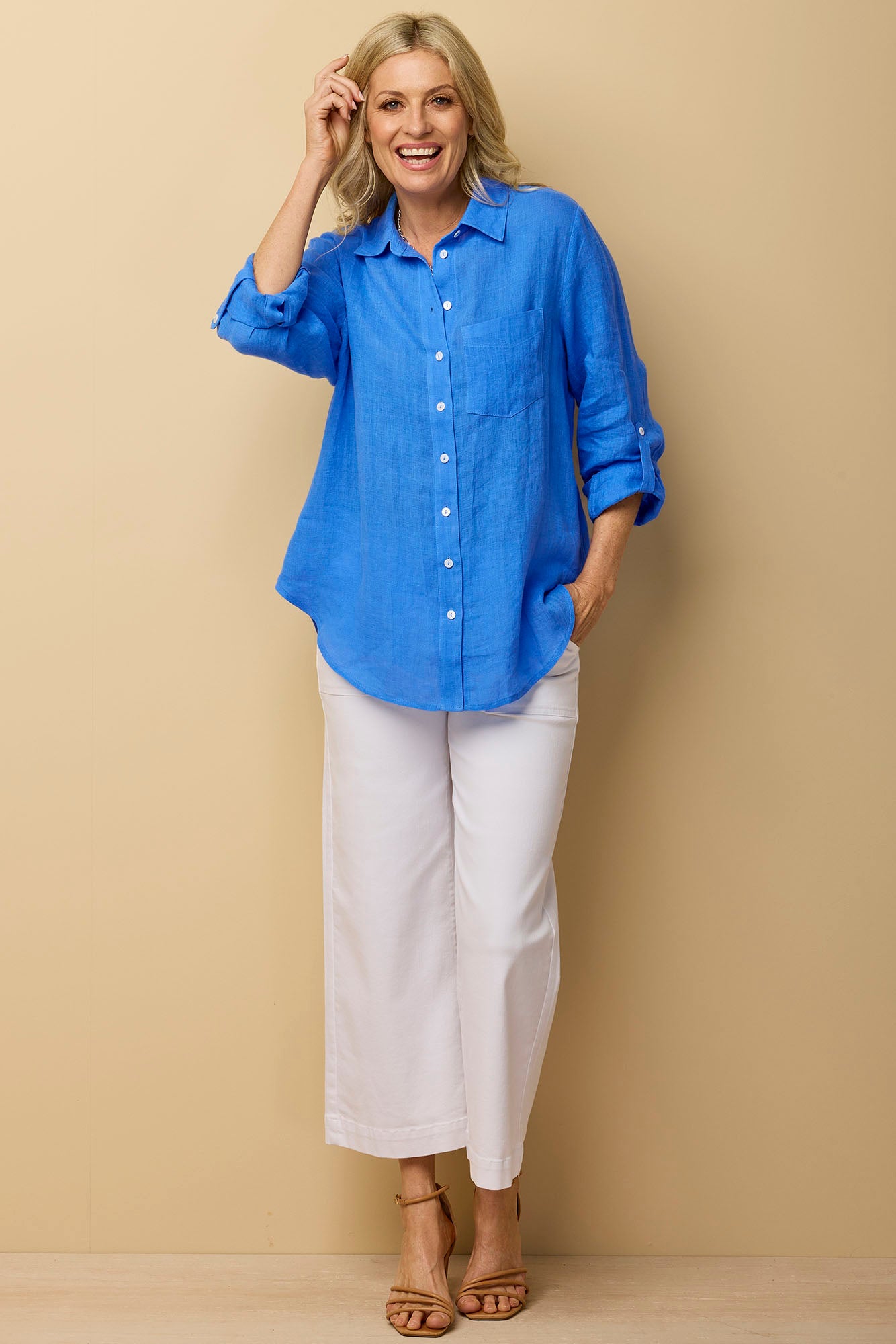 Opal Linen Relaxed Long Sleeve Shirt