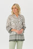 Olivette 3/4 Sleeve Border Blouse