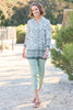 Olivette 3/4 Sleeve Border Blouse