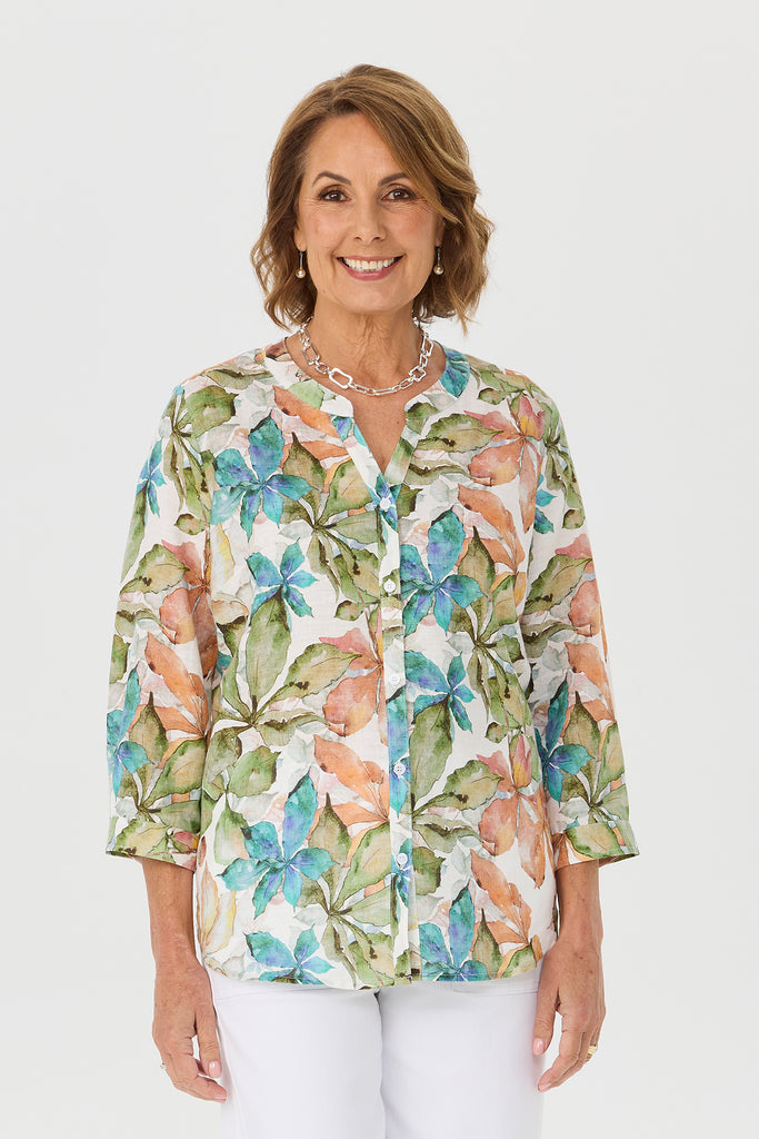 Chianti Open Neck 3/4 Sleeve Shirt