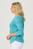 HILLARY SIDE BUTTON 3/4 SLV SWEATER