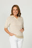 Port Fairy Stripe Elbow Slv Polo