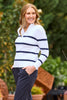 Heath 1/4 Zip L/s Stripe Polo