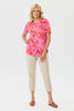 Flossy Short Sleeve Pleat Back Tee