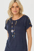 Lia Luxton Short Sleeve Button Detail Top