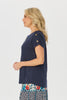 Lia Luxton Short Sleeve Button Detail Top