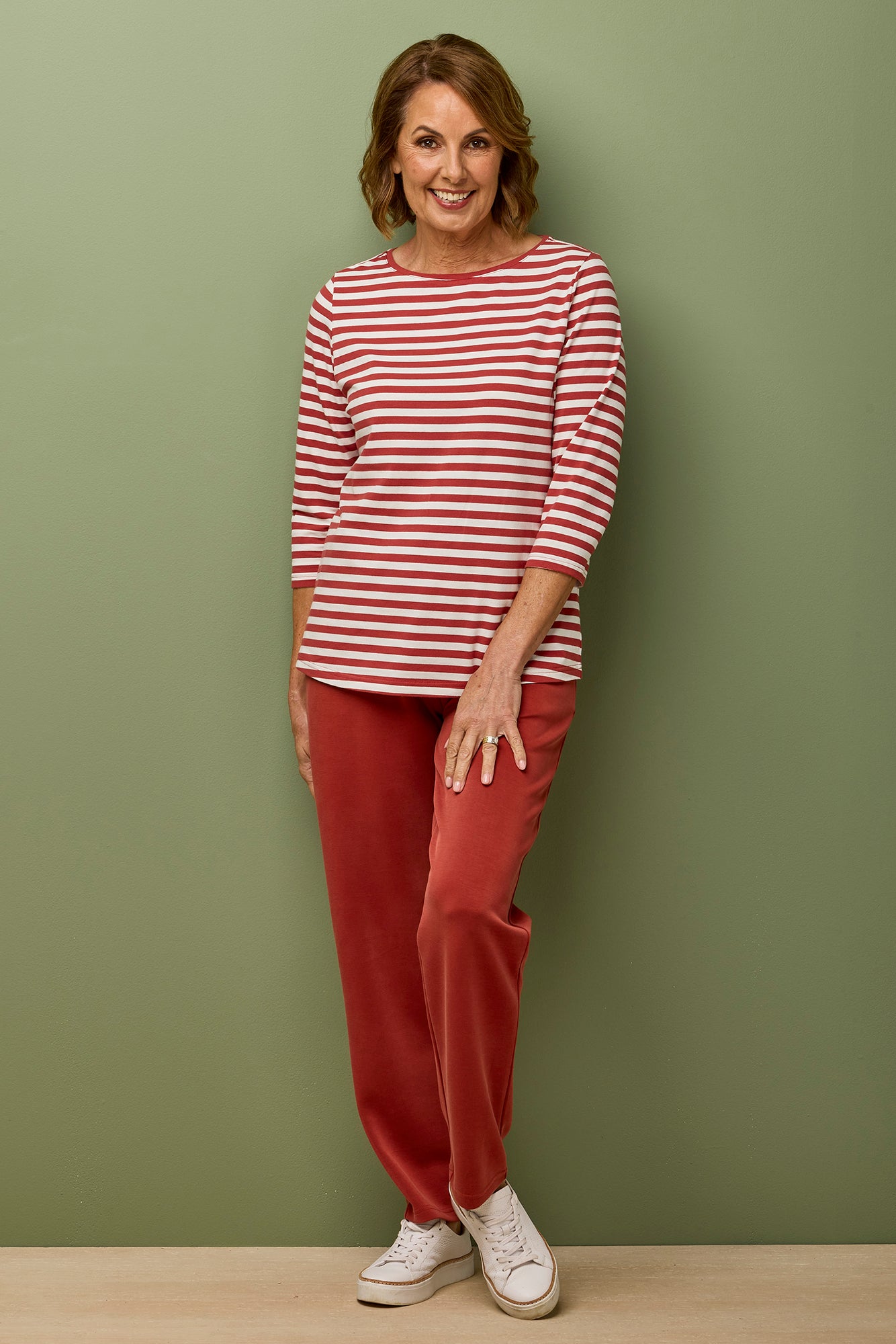 Gisele Stripe 3/4 Sleeve Top