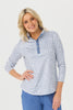 Escape Long Sleeve Stud Neck Polo Top