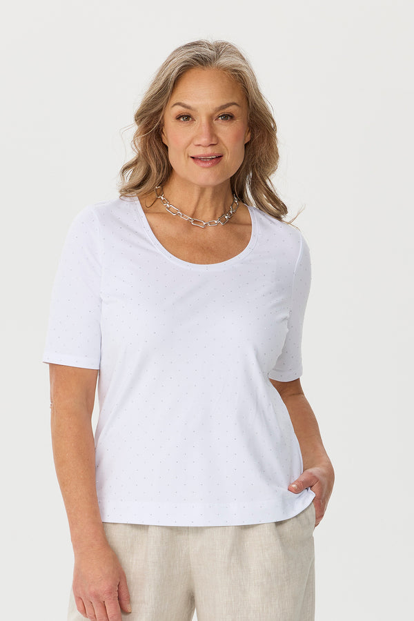 Delray Stud Short Sleeve Tee