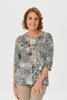 Ruby 3/4 Sleeve Burn Out Top