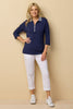Kingsley 3/4 Sleeve Zip Neck Polo