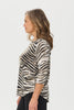 Zellia 3/4 Sleeve Pleat Back Top