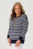 PORT FAIRY STRIPE 3/4 SLV SWEATER