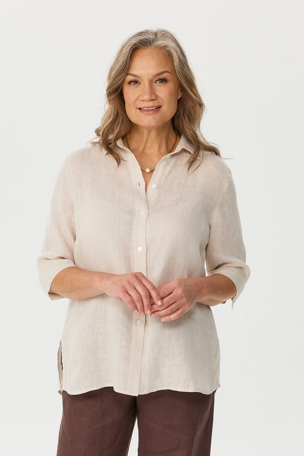Iris Linen Elbow Sleeve Shirt